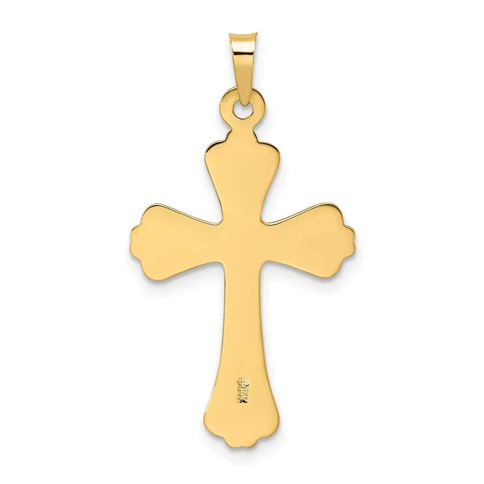 Goldia Necklaces 14k Yellow Gold Polished Solid Fancy Design Cross Pendant