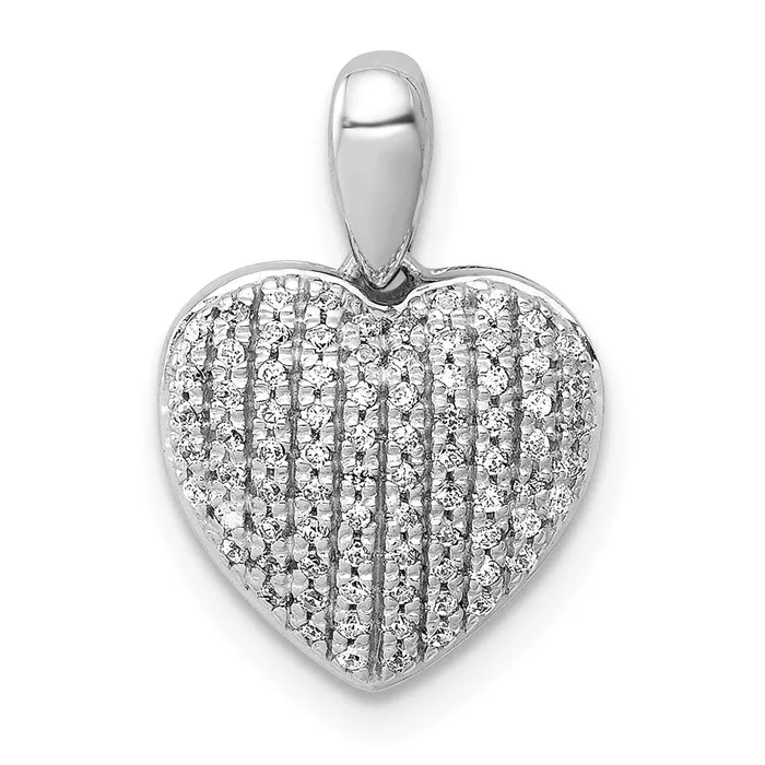 Goldia Necklaces Solid 14k White Gold 14ct Simulated CZ Heart Pendant