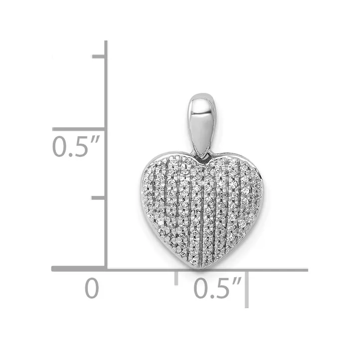 Goldia Necklaces Solid 14k White Gold 14ct Simulated CZ Heart Pendant Goldia Necklaces Solid 14k White Gold 14ct Simulated CZ Heart Pendant