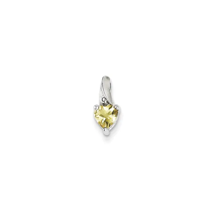 Goldia Necklaces Sterling Silver Lemon Quartz Diamond Pendant