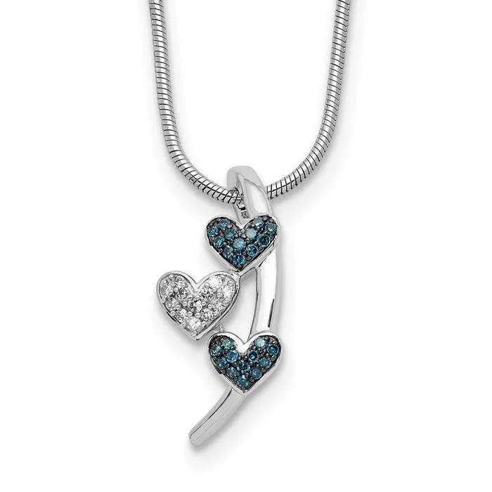 Goldia Necklaces White Night Sterling Silver Rhodiumplated Polished Diamond Blue Diamond Slide 18 inch Necklace with 2 Inch Extender Goldia Necklaces White Night Sterling Silver Rhodiumplated Polished Diamond Blue Diamond Slide 18 inch Necklace with 2 Inch Extender