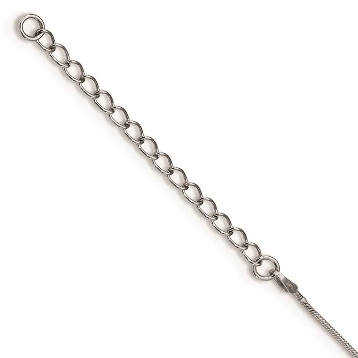 Goldia Necklaces White Night Sterling Silver Rhodiumplated Polished Diamond Blue Diamond Slide 18 inch Necklace with 2 Inch Extender