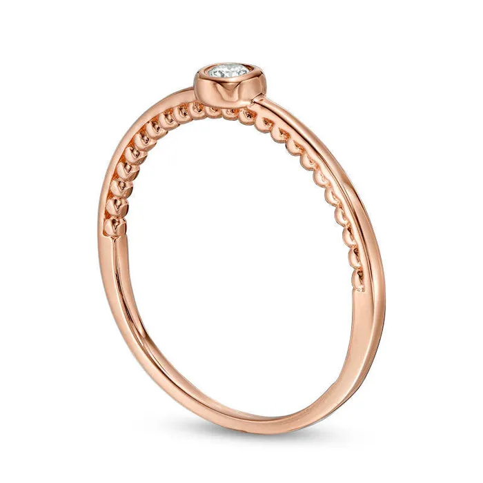 Goldia Rings 005 CT Natural Clarity Enhanced Diamond Solitaire Promise Ring in Solid 10K Rose Gold Goldia Rings 005 CT Natural Clarity Enhanced Diamond Solitaire Promise Ring in Solid 10K Rose Gold