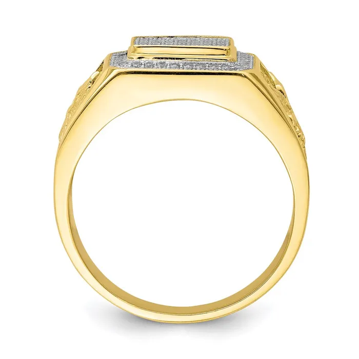 Goldia Rings 10K Yellow Gold Mens CZ Eagle Ring