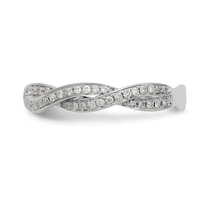 Goldia Rings 14k White Gold 38 Ct Lab Grown Diamond VSSI G Criss Cross Wedding Band Ring