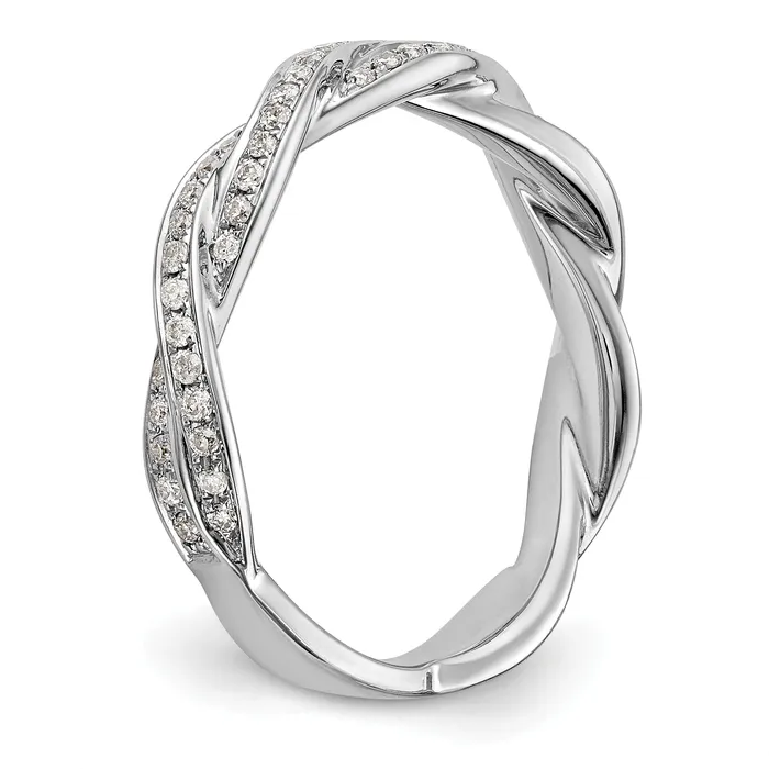 Goldia Rings 14k White Gold 38 Ct Lab Grown Diamond VSSI G Criss Cross Wedding Band Ring