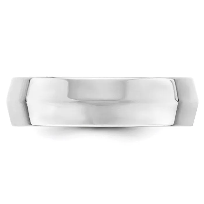 Goldia Rings Solid 14K White Gold 6mm Knife Edge Comfort Fit MensWomens Wedding Band Ring Size 8