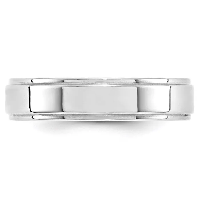 Goldia Rings Solid 18K White Gold 5mm Flat with Step Edge MensWomens Wedding Band Ring Size 12 Goldia Rings Solid 18K White Gold 5mm Flat with Step Edge MensWomens Wedding Band Ring Size 12