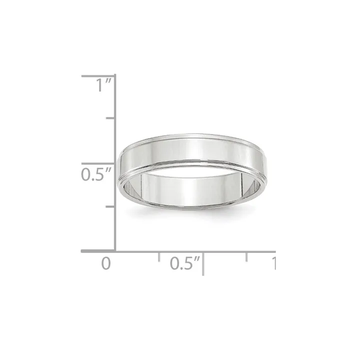 Goldia Rings Solid 18K White Gold 5mm Flat with Step Edge MensWomens Wedding Band Ring Size 12 Goldia Rings Solid 18K White Gold 5mm Flat with Step Edge MensWomens Wedding Band Ring Size 12
