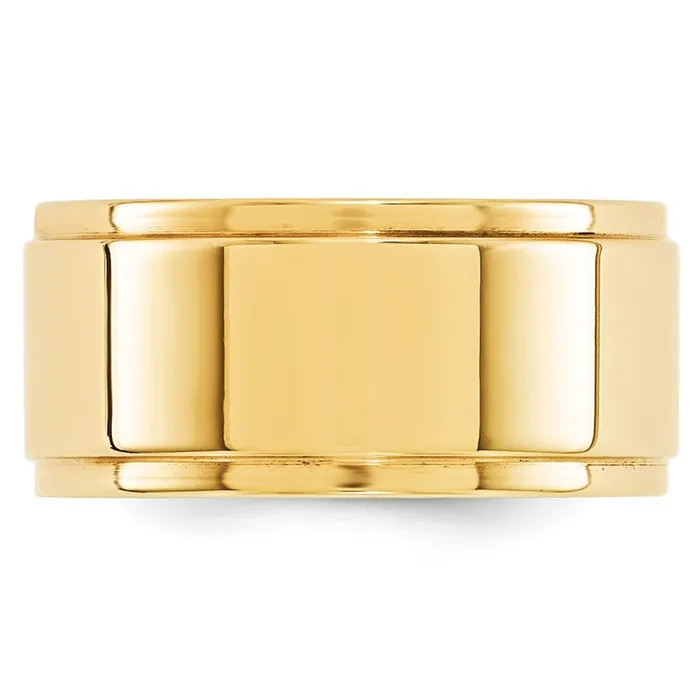 Goldia Rings Solid 18K Yellow Gold 10mm Flat with Step Edge MensWomens Wedding Band Ring Size 9 Goldia Rings Solid 18K Yellow Gold 10mm Flat with Step Edge MensWomens Wedding Band Ring Size 9