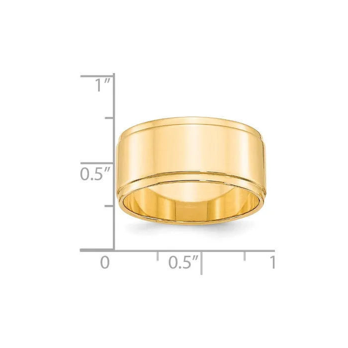 Goldia Rings Solid 18K Yellow Gold 10mm Flat with Step Edge MensWomens Wedding Band Ring Size 9 Goldia Rings Solid 18K Yellow Gold 10mm Flat with Step Edge MensWomens Wedding Band Ring Size 9
