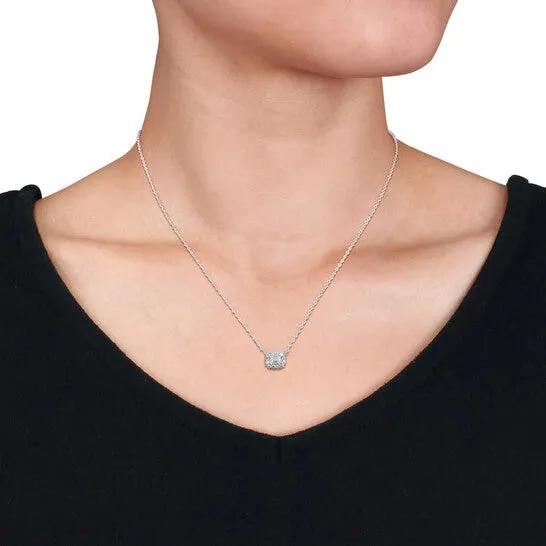 JMS always Necklaces Original AMOUR 34 CT TW Emerald and Round Diamond Necklace In Platinum JMS always Necklaces Original AMOUR 34 CT TW Emerald and Round Diamond Necklace In Platinum