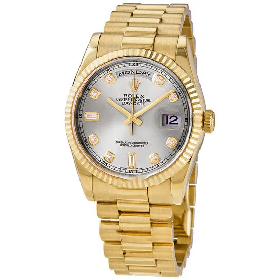 JMS always Original Rolex DayDate Silver Dial 18K Yellow Gold President Automatic Mens Watch 118238SDP Necklaces JMS always Original Rolex DayDate Silver Dial 18K Yellow Gold President Automatic Mens Watch 118238SDP Necklaces