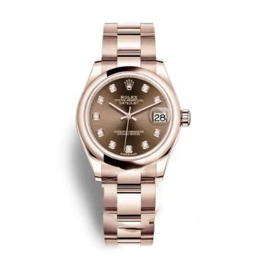 JMS always Watches Original Rolex Datejust 31 Chocolate Diamond Dial Ladies 18 ct Everose Gold Oyster Watch 278245CHDO JMS always Watches Original Rolex Datejust 31 Chocolate Diamond Dial Ladies 18 ct Everose Gold Oyster Watch 278245CHDO