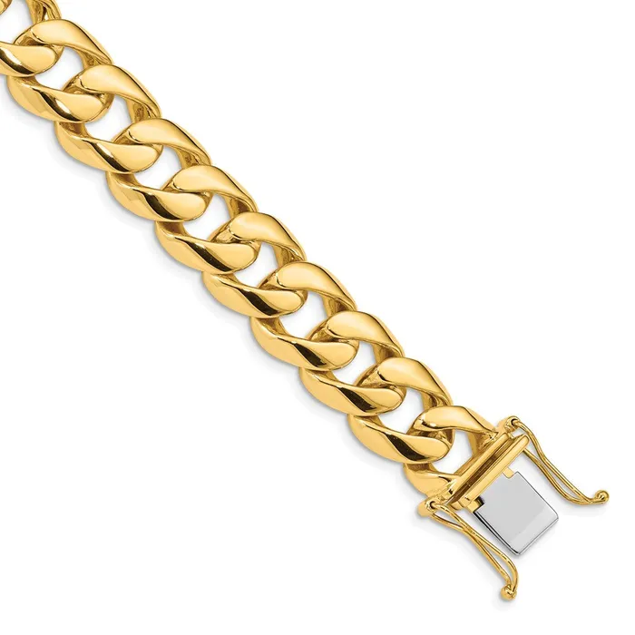 MDS Necklaces Solid 14K Yellow Gold 20 inch 134mm Hand Polished Rounded Curb Link with Box Catch Clasp Chain Necklace MDS Necklaces Solid 14K Yellow Gold 20 inch 134mm Hand Polished Rounded Curb Link with Box Catch Clasp Chain Necklace