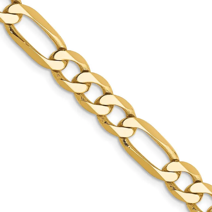 MDS Necklaces Solid 14K Yellow Gold 20 inch 625mm Flat Figaro with Lobster Clasp Chain Necklace MDS Necklaces Solid 14K Yellow Gold 20 inch 625mm Flat Figaro with Lobster Clasp Chain Necklace