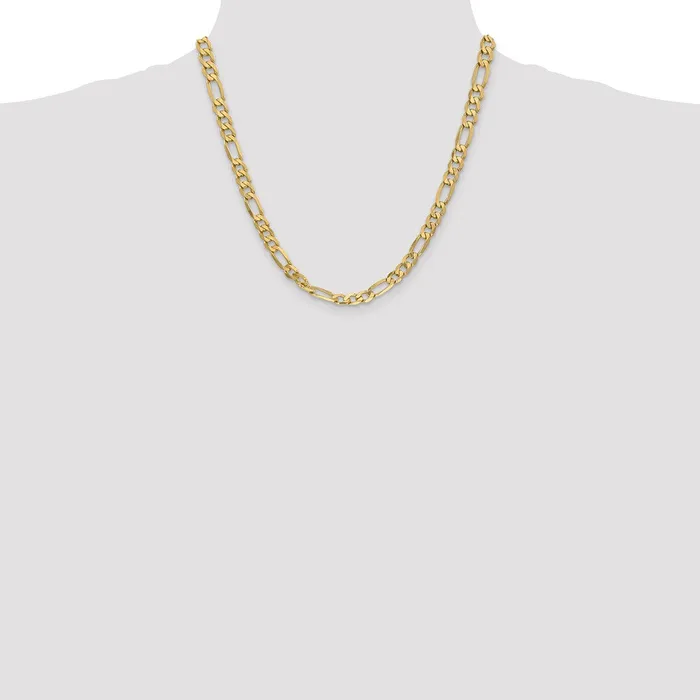 MDS Necklaces Solid 14K Yellow Gold 20 inch 625mm Flat Figaro with Lobster Clasp Chain Necklace MDS Necklaces Solid 14K Yellow Gold 20 inch 625mm Flat Figaro with Lobster Clasp Chain Necklace