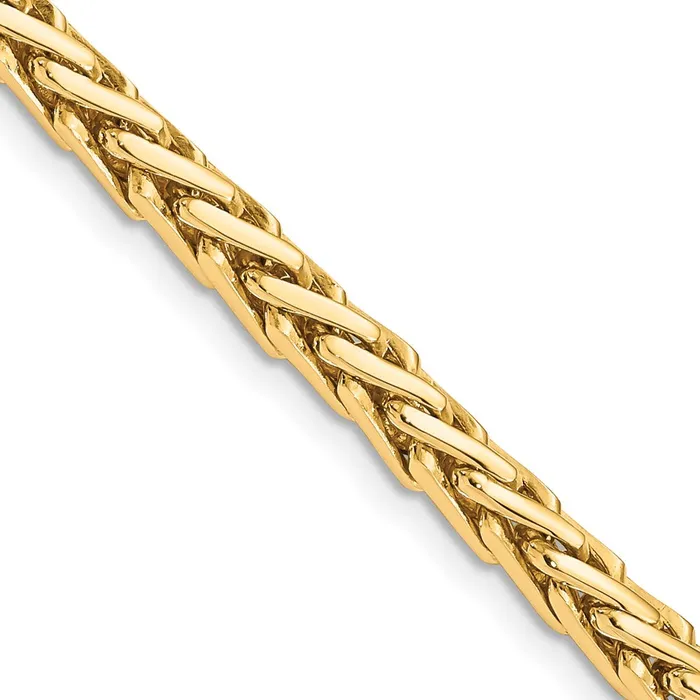 MDS Necklaces Solid 14K Yellow Gold 24 inch 44mm Hand Polished FlatEdged Woven Link with Lobster Clasp Chain Necklace MDS Necklaces Solid 14K Yellow Gold 24 inch 44mm Hand Polished FlatEdged Woven Link with Lobster Clasp Chain Necklace