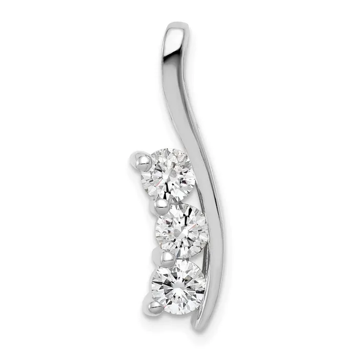 Necklaces 14k White Gold AA Diamond Three Stone Curved Bar Pendant Goldiacom Necklaces 14k White Gold AA Diamond Three Stone Curved Bar Pendant Goldiacom