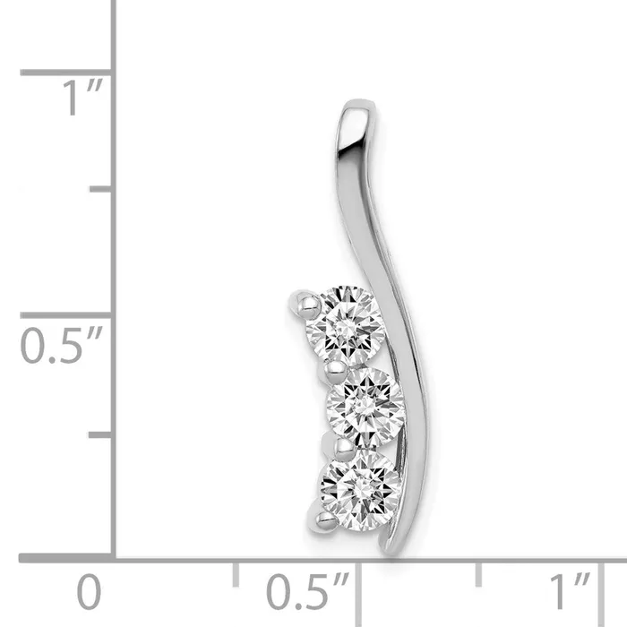 Necklaces 14k White Gold AA Diamond Three Stone Curved Bar Pendant Goldiacom