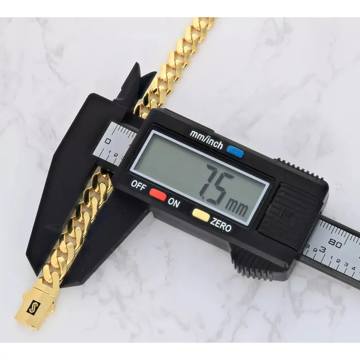 Necklaces 14k Yellow Gold Royal Monaco Miami Cuban Link 75mm Chain Pendant Necklace 28 Goldiacom