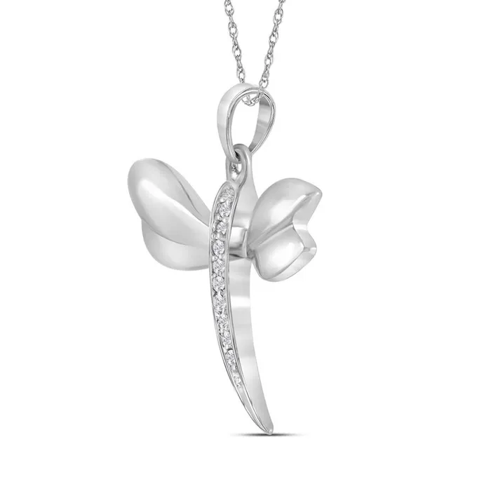 Necklaces gndatlanta 14k White Gold Round Diamond Butterfly Bug Winged Pendant 03 Cttw Necklaces gndatlanta 14k White Gold Round Diamond Butterfly Bug Winged Pendant 03 Cttw