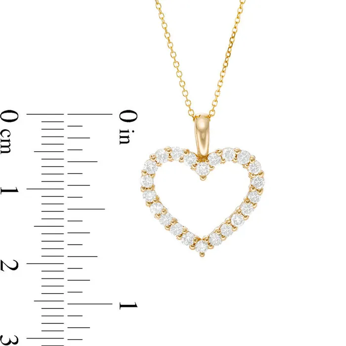 Necklaces Goldia 1 CT TW Certified Natural Diamond Heart Outline Pendant in 14K Gold II2 Necklaces Goldia 1 CT TW Certified Natural Diamond Heart Outline Pendant in 14K Gold II2