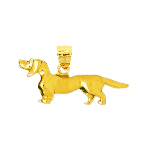 Necklaces Goldia 14K Gold 3D Dachshund Dog Breed Pendant