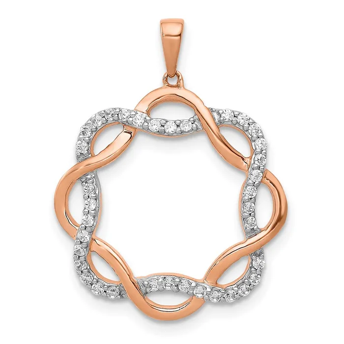 Necklaces Goldia 14k Rose Gold 15ct Real Diamond Twisted Pendant