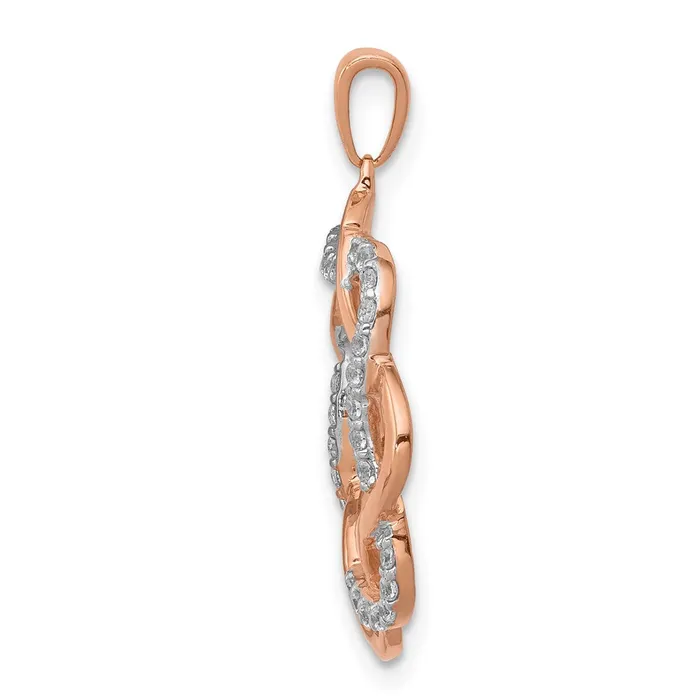 Necklaces Goldia 14k Rose Gold 15ct Real Diamond Twisted Pendant