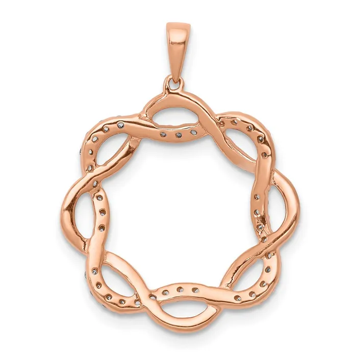 Necklaces Goldia 14k Rose Gold 15ct Real Diamond Twisted Pendant