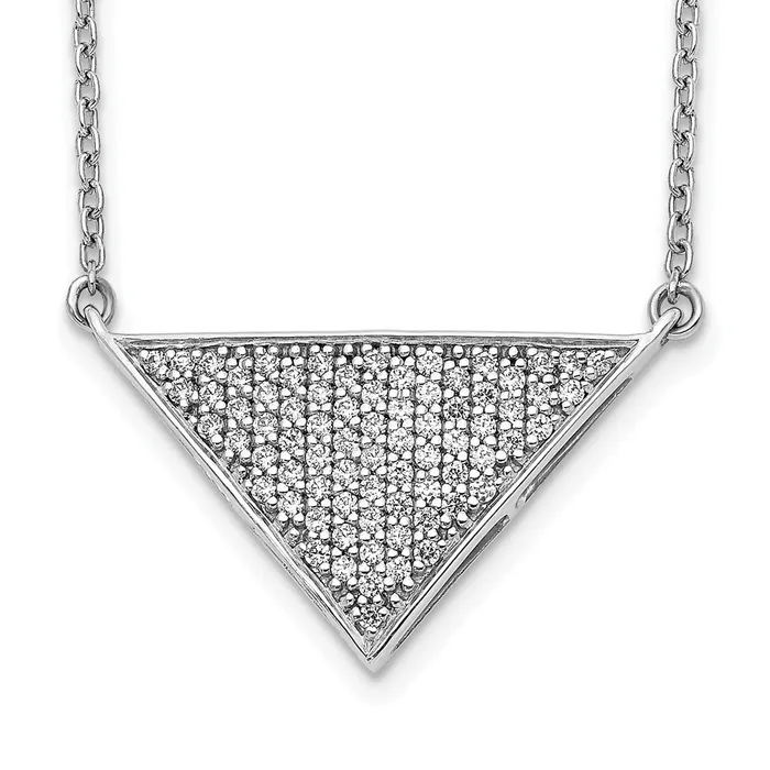 Necklaces Goldia 14k White Gold Real Diamond Triangle Necklace