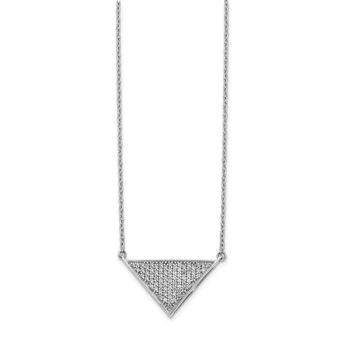 Necklaces Goldia 14k White Gold Real Diamond Triangle Necklace