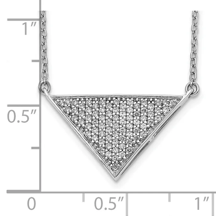 Necklaces Goldia 14k White Gold Real Diamond Triangle Necklace