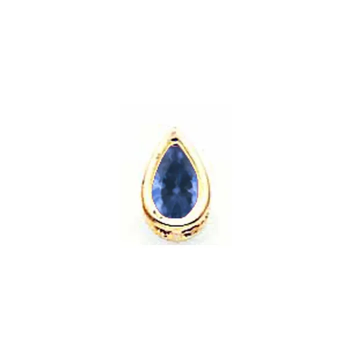 Necklaces Goldia 14K Yellow Gold 6x4mm Pear Sapphire bezel pendant