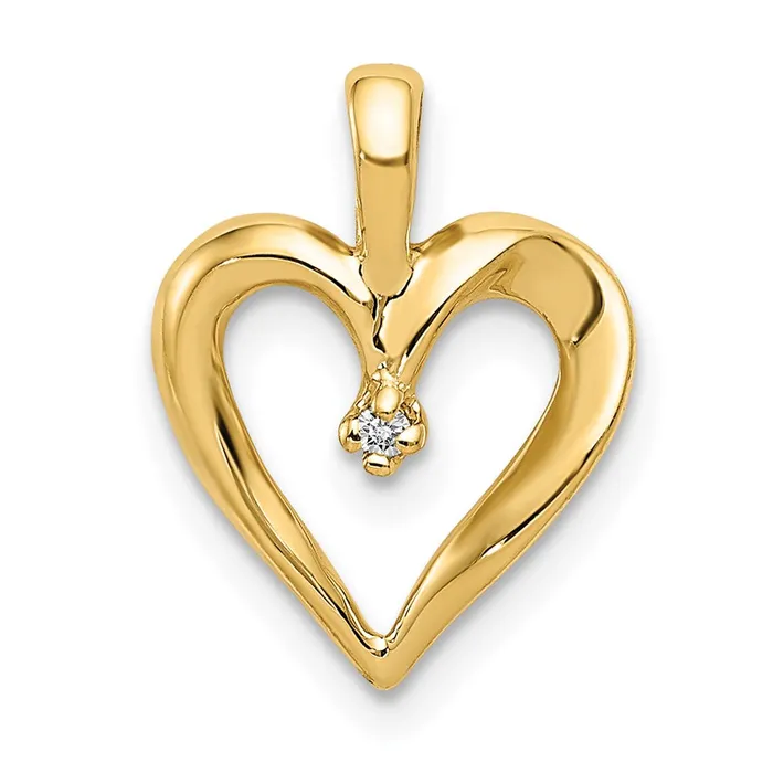 Necklaces Goldia 14K Yellow Gold AA Real Diamond Heart Pend