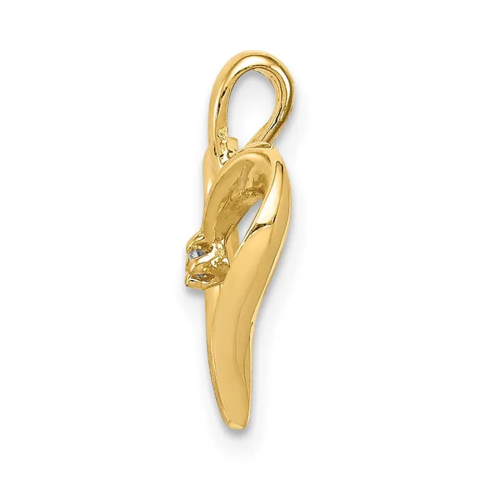 Necklaces Goldia 14K Yellow Gold AA Real Diamond Heart Pend