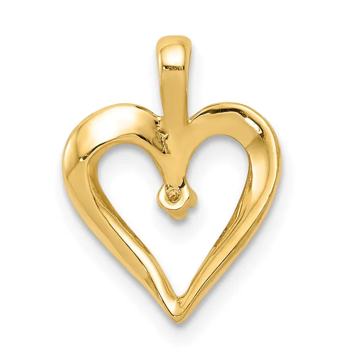 Necklaces Goldia 14K Yellow Gold AA Real Diamond Heart Pend