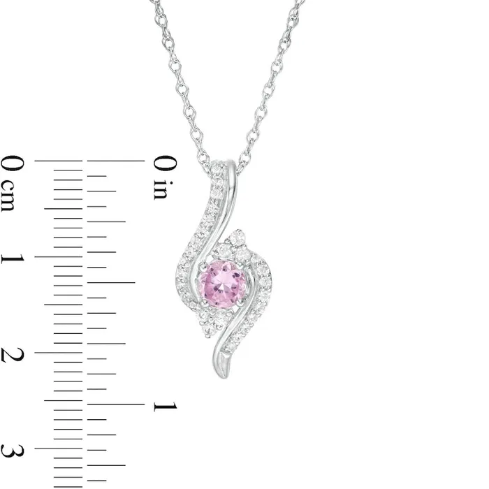 Necklaces Goldia 50mm LabCreated Pink and White Sapphire TriSides Bypass Pendant in Sterling Silver Necklaces Goldia 50mm LabCreated Pink and White Sapphire TriSides Bypass Pendant in Sterling Silver