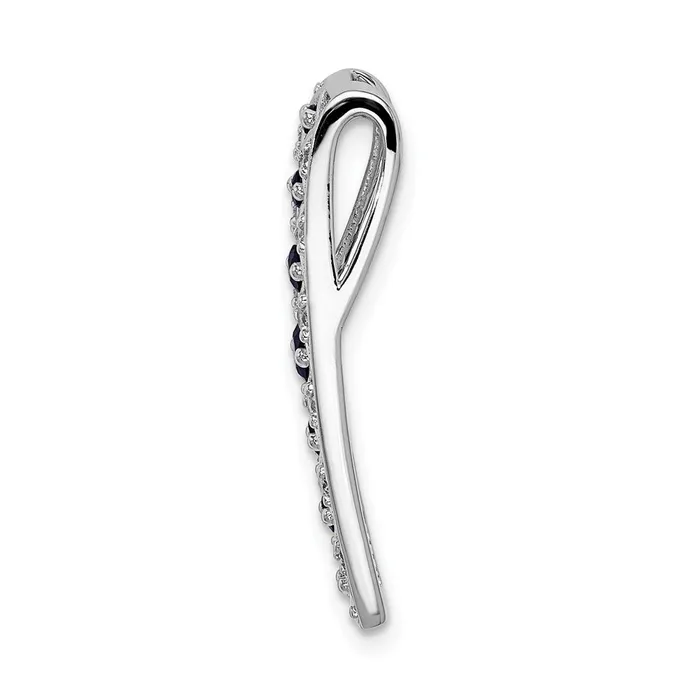 Necklaces Goldia Solid 14k White Gold 15ct Simulated CZ and 31 Sapphire Fancy Chain Slide