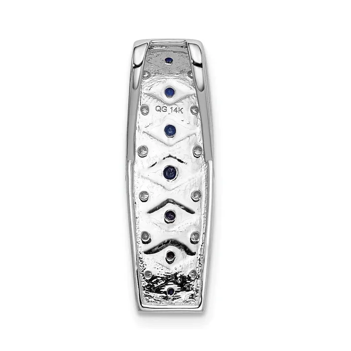 Necklaces Goldia Solid 14k White Gold 15ct Simulated CZ and 31 Sapphire Fancy Chain Slide