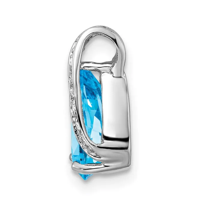Necklaces Goldia Sterling Silver Rhodium Pear Swiss Blue Topaz Pendant