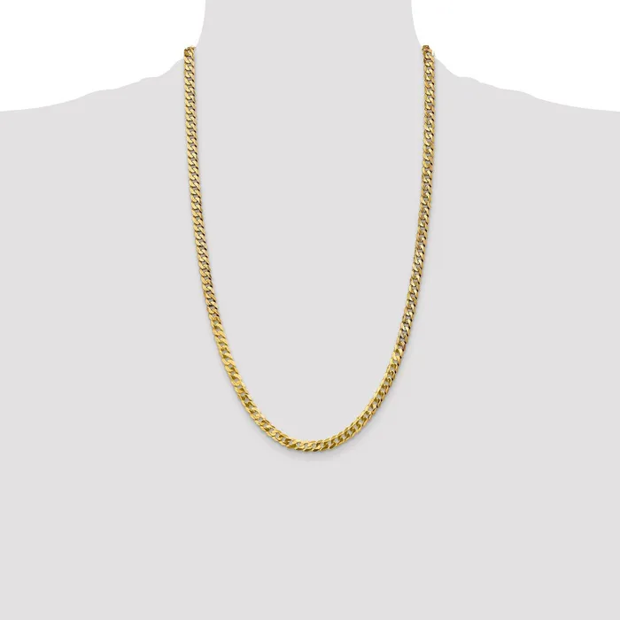 Necklaces MDS Solid 14K Yellow Gold 26 inch 475mm Flat Beveled Curb with Lobster Clasp Chain Necklace Necklaces MDS Solid 14K Yellow Gold 26 inch 475mm Flat Beveled Curb with Lobster Clasp Chain Necklace