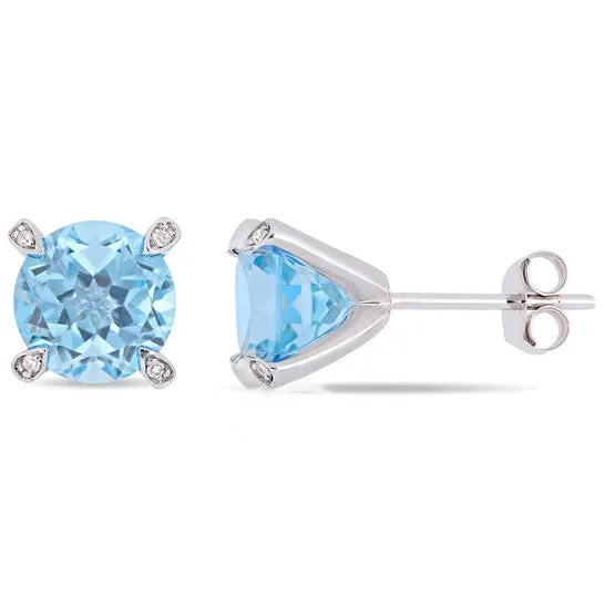 Original AMOUR 4 34 CT TGW Sky Blue Topaz and Diamond Accent Martini Stud Earrings In 10K White Gold JMS always Earrings Original AMOUR 4 34 CT TGW Sky Blue Topaz and Diamond Accent Martini Stud Earrings In 10K White Gold JMS always Earrings