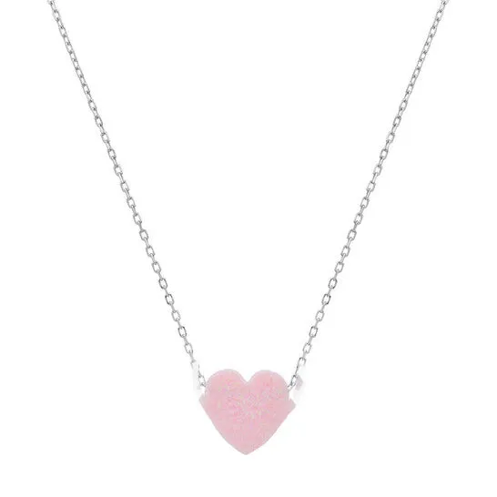 Original Kylie Harper Sterling Silver Pink Opal Heart Necklace JMS always Necklaces Original Kylie Harper Sterling Silver Pink Opal Heart Necklace JMS always Necklaces