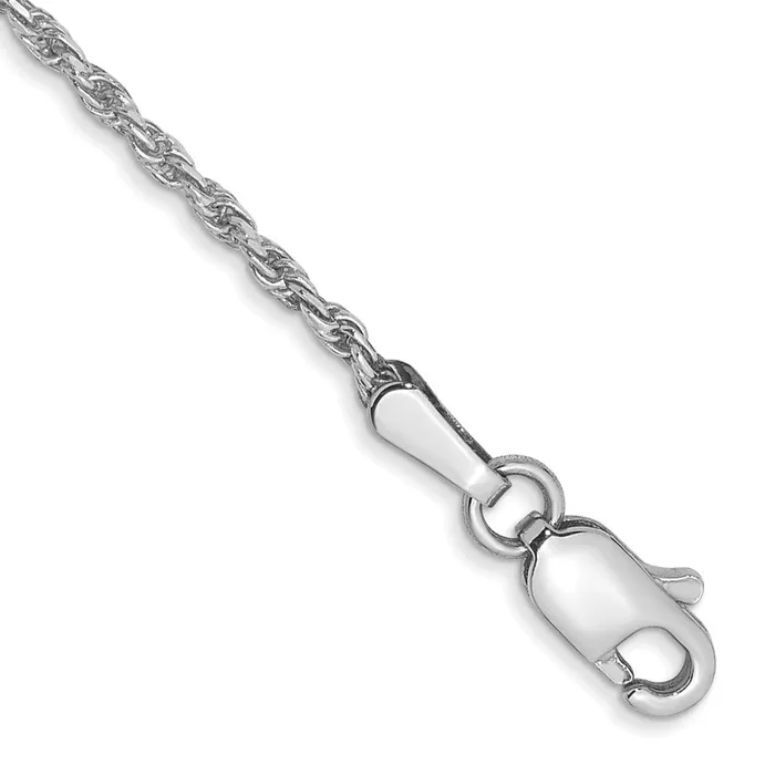 10k White Gold 13mm DC Machine Made Rope Chain Anklet TreasureFineJewelers Necklaces 10k White Gold 13mm DC Machine Made Rope Chain Anklet TreasureFineJewelers Necklaces