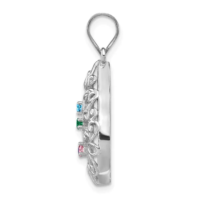 10KW 4 Birthstone Tree of Life Tear Drop Pendant TreasureFineJewelers Necklaces