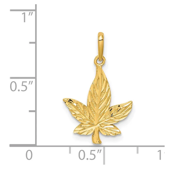 14K DiamondCut Leaf Pendant TreasureFineJewelers Necklaces