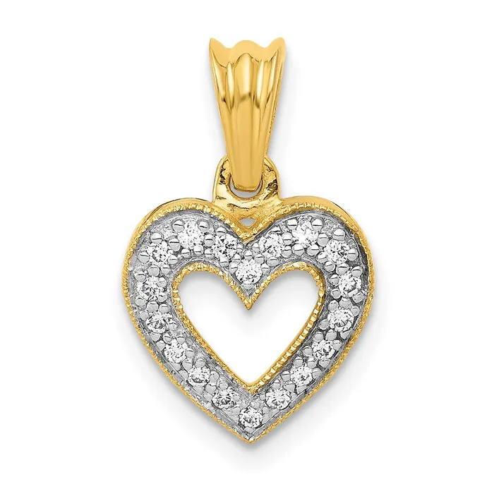 14k Diamond Heart Pendant TreasureFineJewelers Necklaces