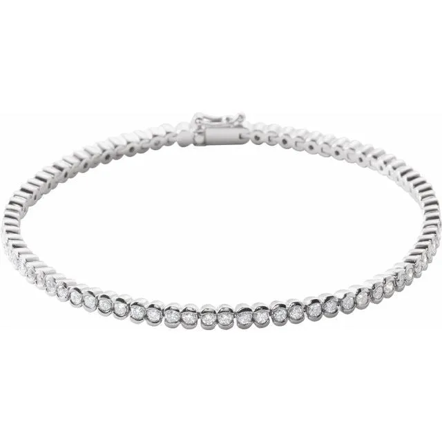 14K White 2 CTW Diamond Line 7 Bracelet TreasureFineJewelers Bracelets